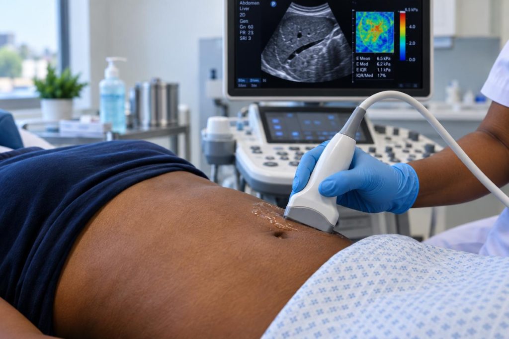Liver elastography ultrasound scan