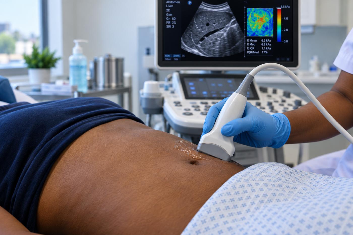 Liver elastography ultrasound scan