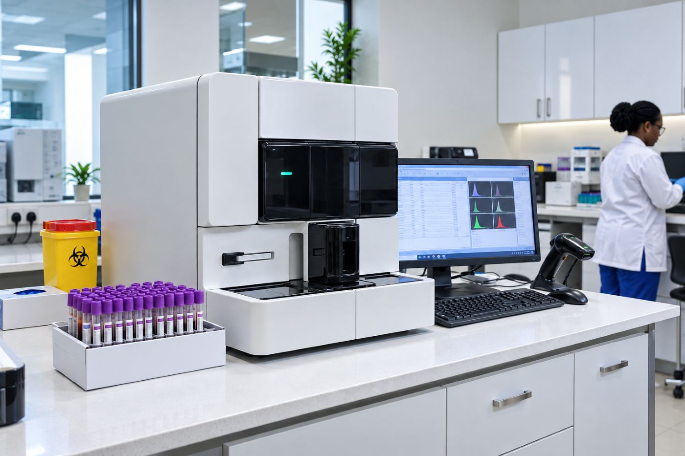 Haematology analyser in the Rapid Diagnostics laboratory